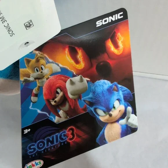 2024 Jakks 10 1/2" Sonic 3 the Hedgehog Plush NWT Model 42468 New Rare HTF - Picture 2 of 6